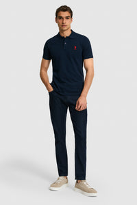 Tricou Polo Barbat Bleumarin Cu Logo Brodat