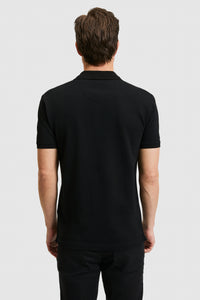 Tricou Polo Bărbați Negru Cu Logo Discret