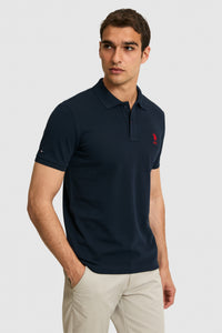 Tricou Polo Bărbați Bleumarin Închis Cu Logo Brodat