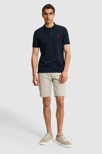 Tricou Polo Bărbați Bleumarin Închis Cu Logo Brodat
