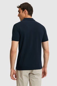 Tricou Polo Bărbați Bleumarin Închis Cu Logo Brodat