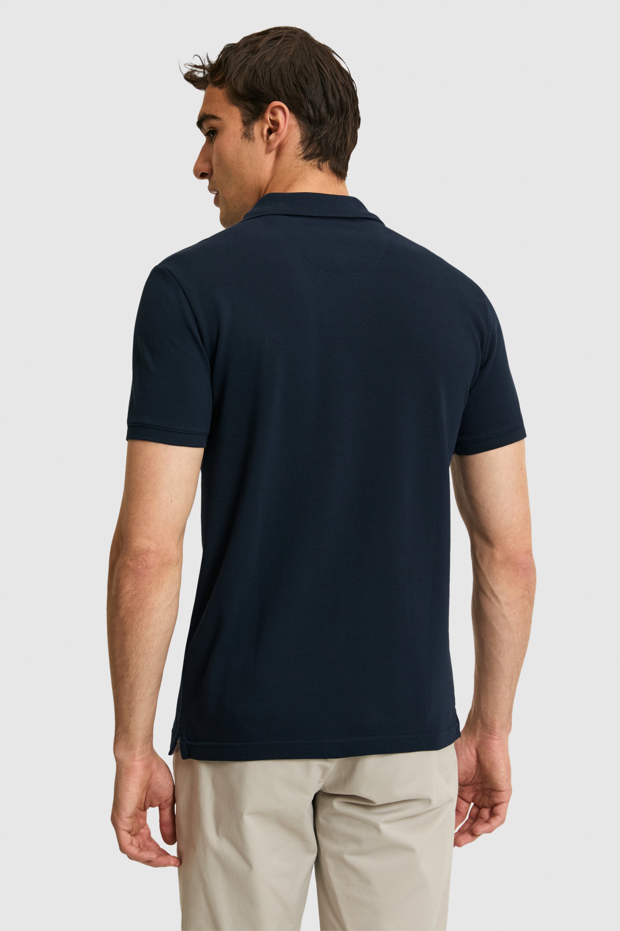 Tricou Polo Bărbați Bleumarin Închis Cu Logo Brodat
