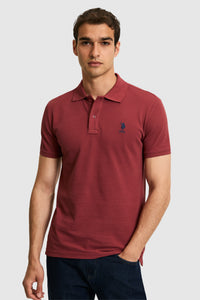 Tricou Polo Bărbați Roșu Cărămiziu Cu Logo Brodat