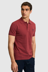 Tricou Polo Bărbați Roșu Cărămiziu Cu Logo Brodat