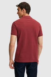 Tricou Polo Bărbați Roșu Cărămiziu Cu Logo Brodat