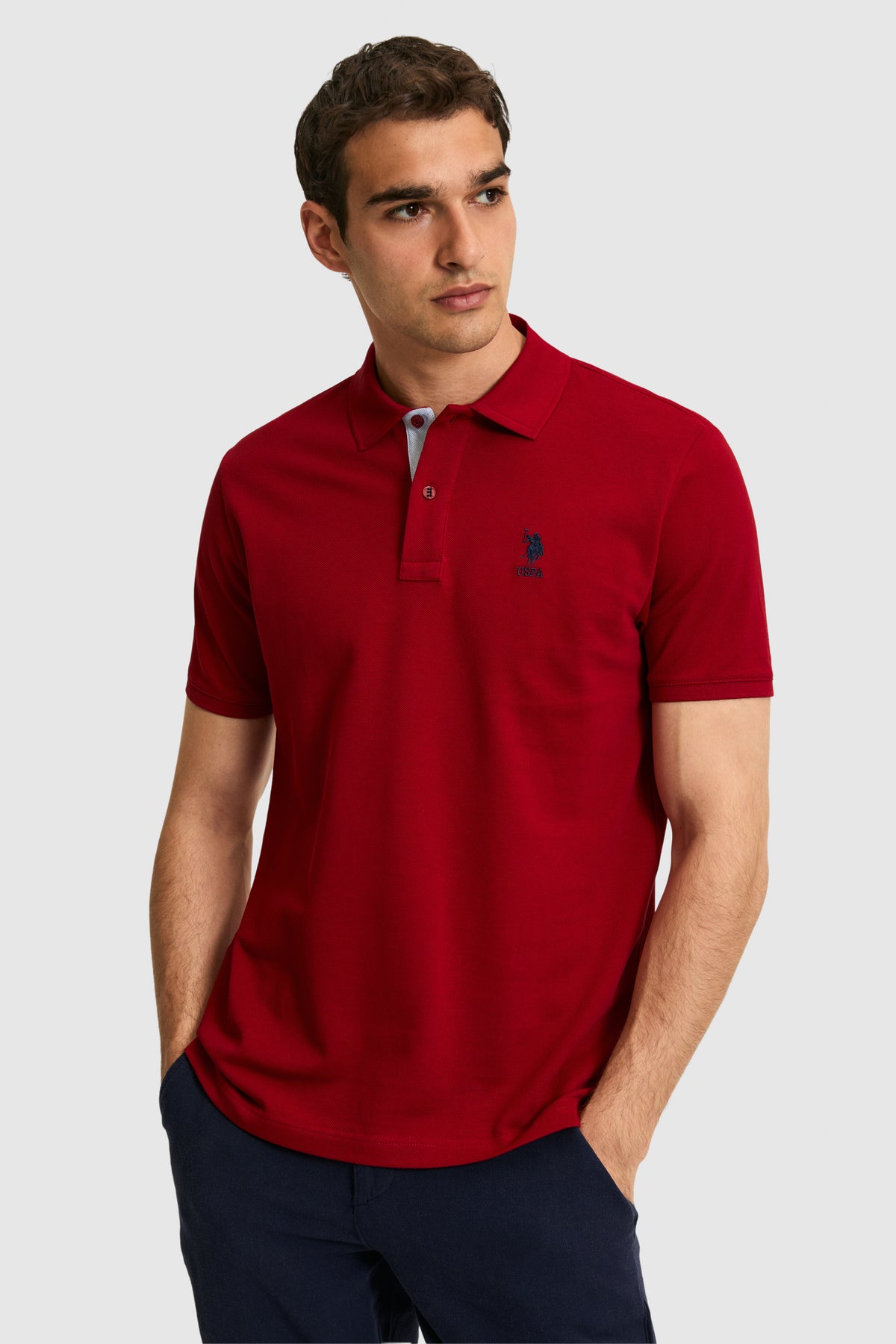 Tricou Polo Bărbați Bordo Regular Fit Cu Logo