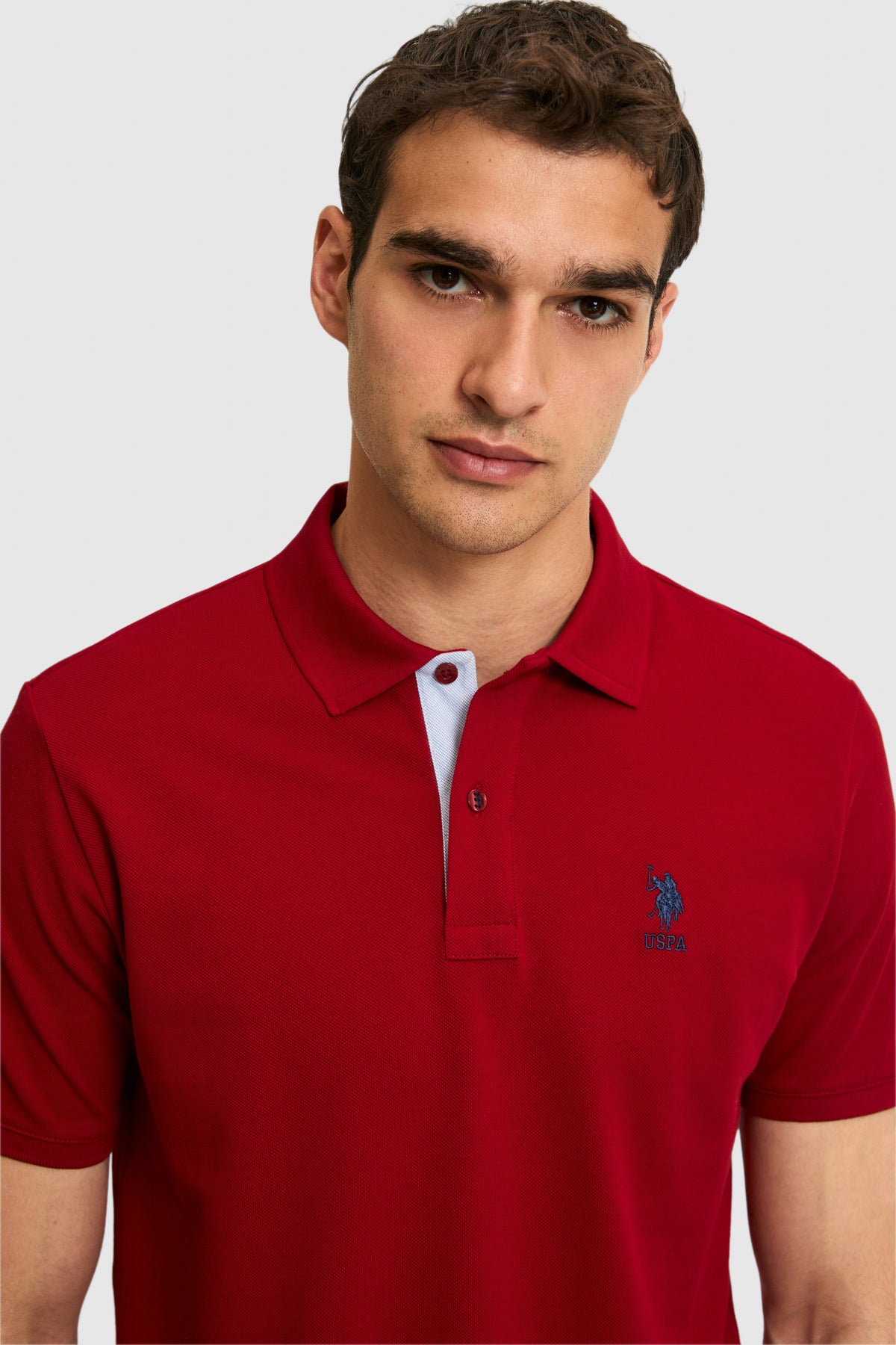 Tricou Polo Bărbați Bordo Regular Fit Cu Logo