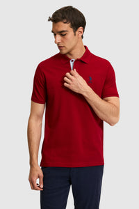Tricou Polo Bărbați Bordo Regular Fit Cu Logo