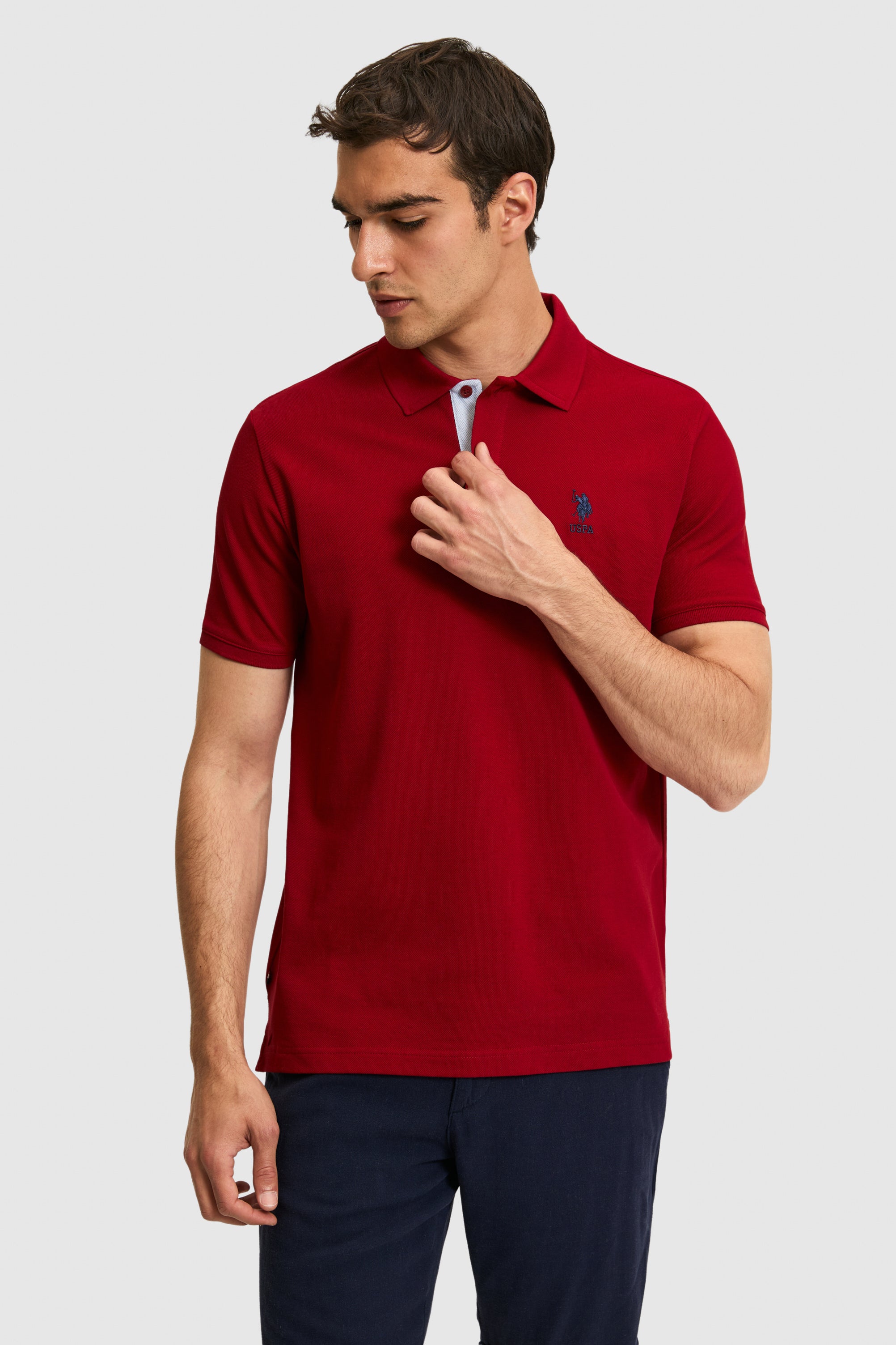 Tricou Polo Bărbați Bordo Regular Fit Cu Logo