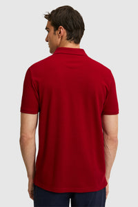 Tricou Polo Bărbați Bordo Regular Fit Cu Logo