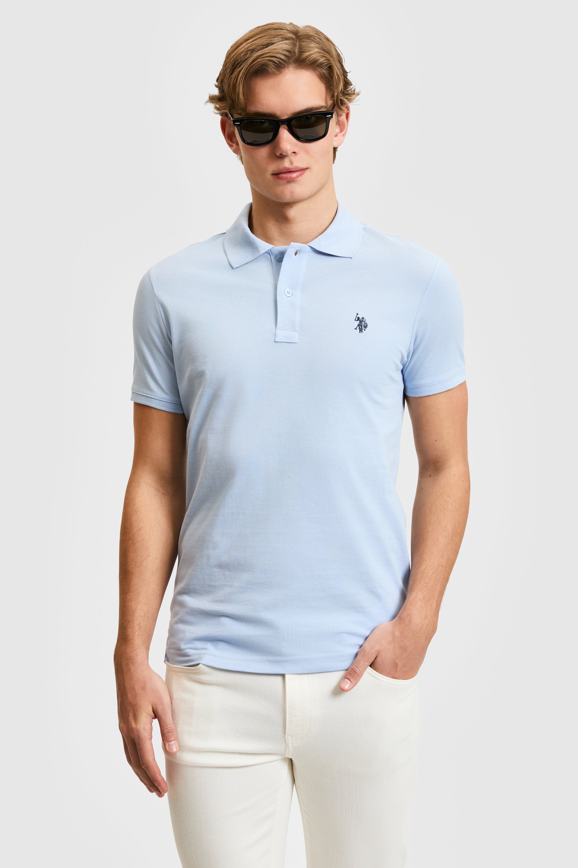 Tricou Polo Barbat Albastru Deschis