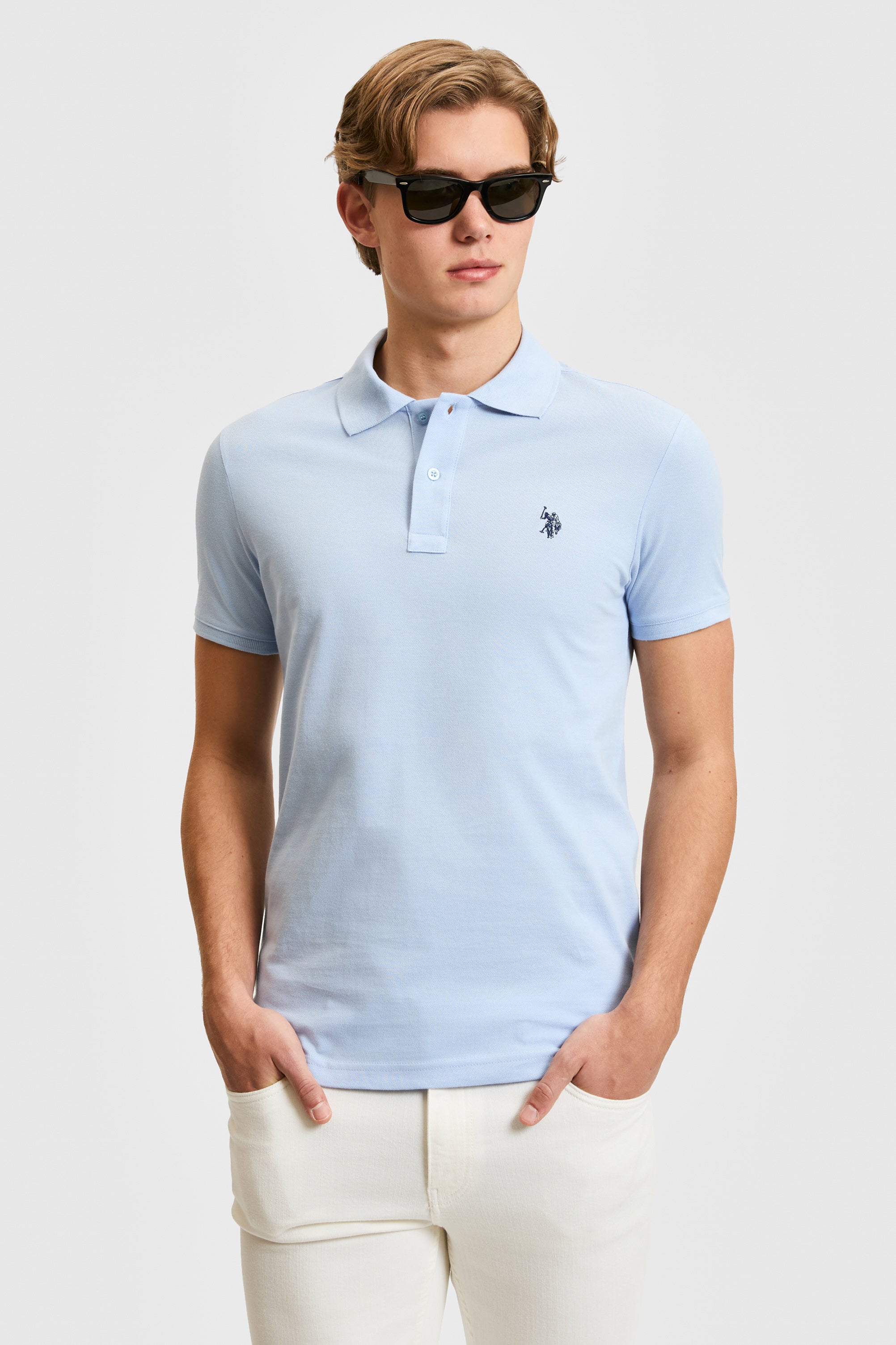 Tricou Polo Barbat Albastru Deschis
