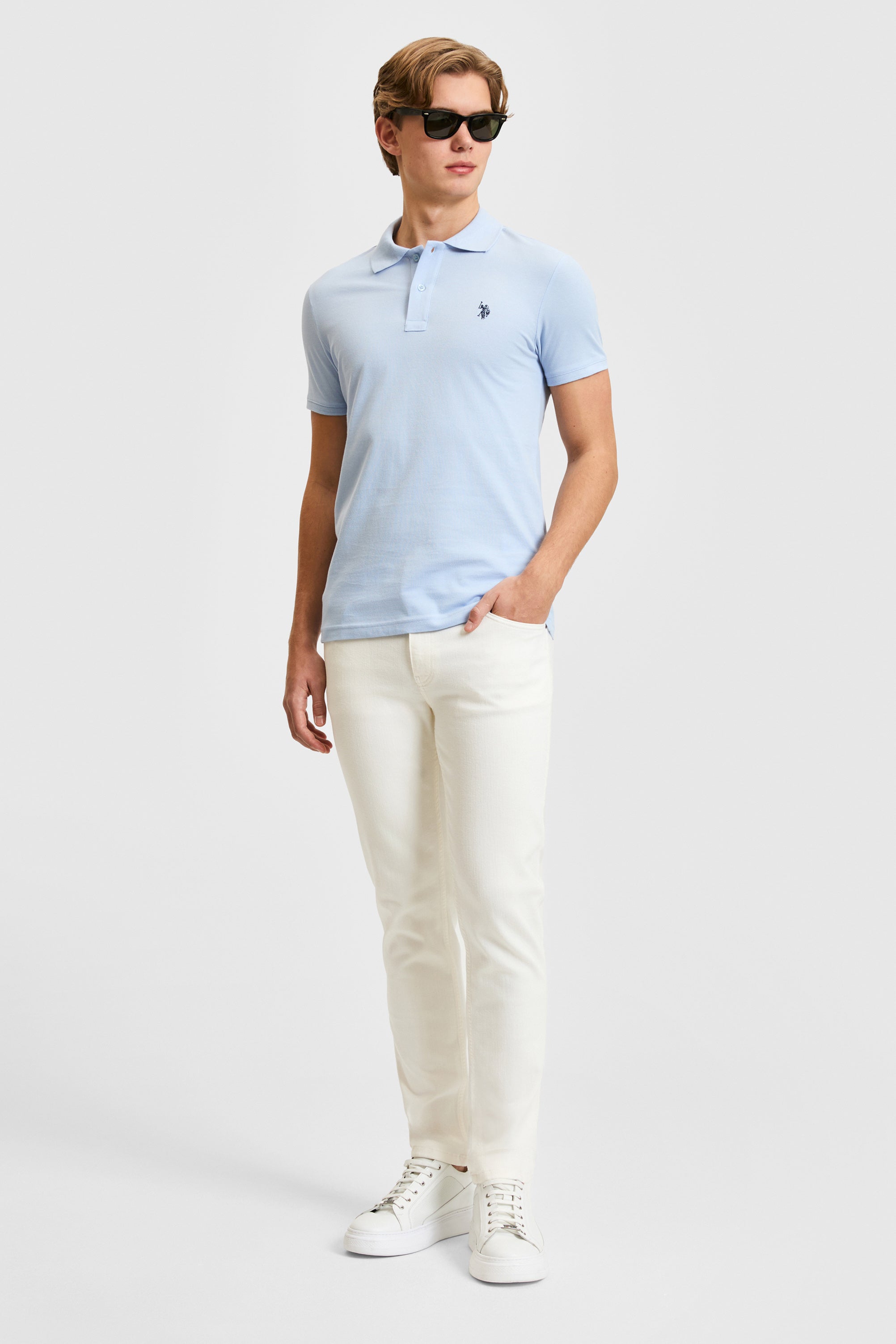 Tricou Polo Barbat Albastru Deschis