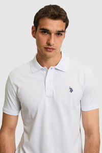 Tricou Polo Barbat Alb Cu Logo Brodat