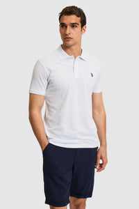 Tricou Polo Barbat Alb Cu Logo Brodat