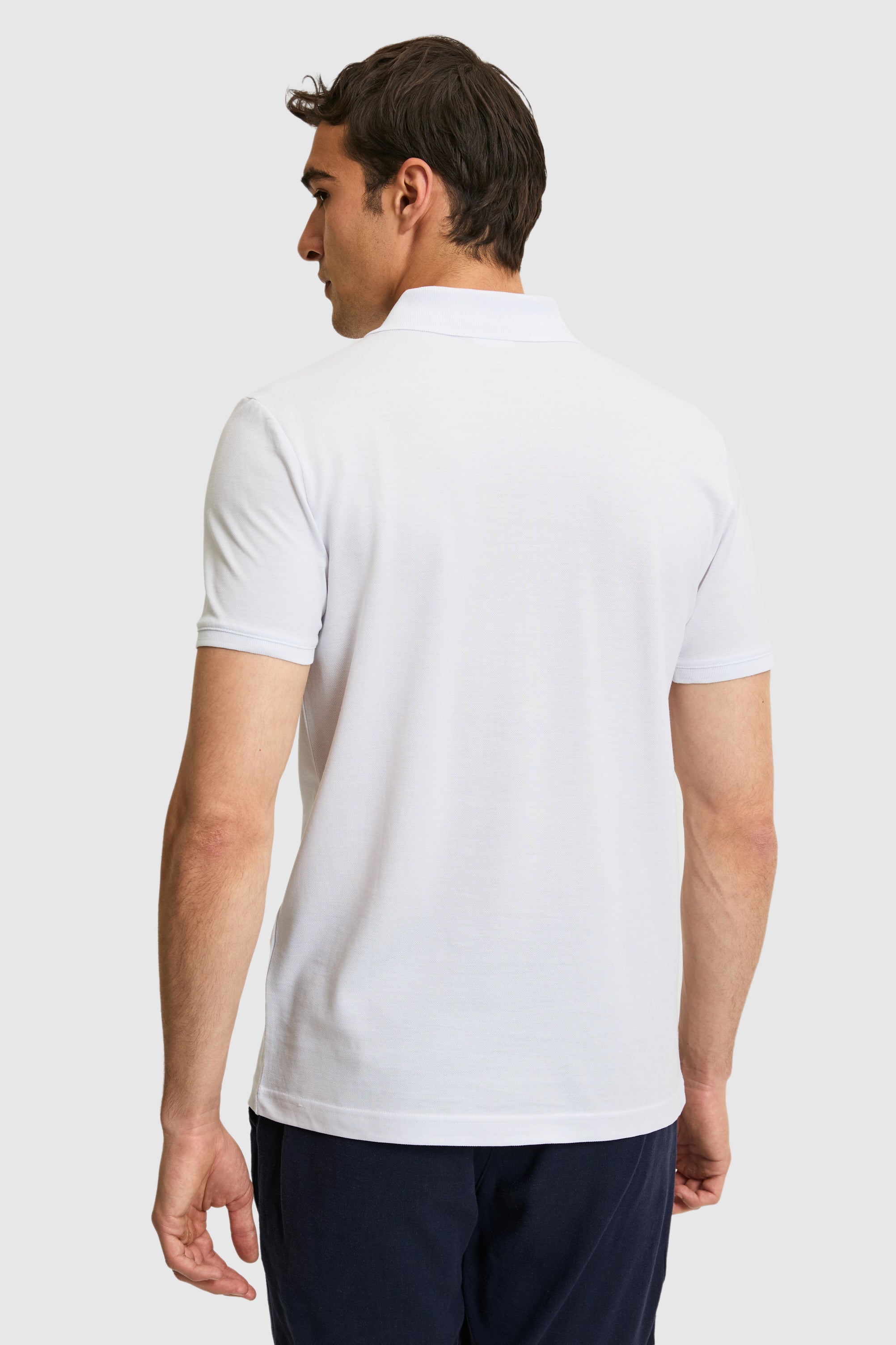 Tricou Polo Barbat Alb Cu Logo Brodat