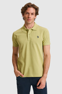 Tricou Polo Bărbați Verde Fistic Cu Logo Discret