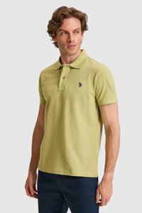 Tricou Polo Bărbați Verde Fistic Cu Logo Discret