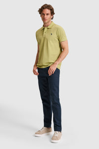 Tricou Polo Bărbați Verde Fistic Cu Logo Discret