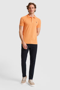 Tricou Polo Bărbați Portocaliu Cu Logo Discret