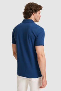 Tricou Polo Bărbați Indigo Cu Logo Discret