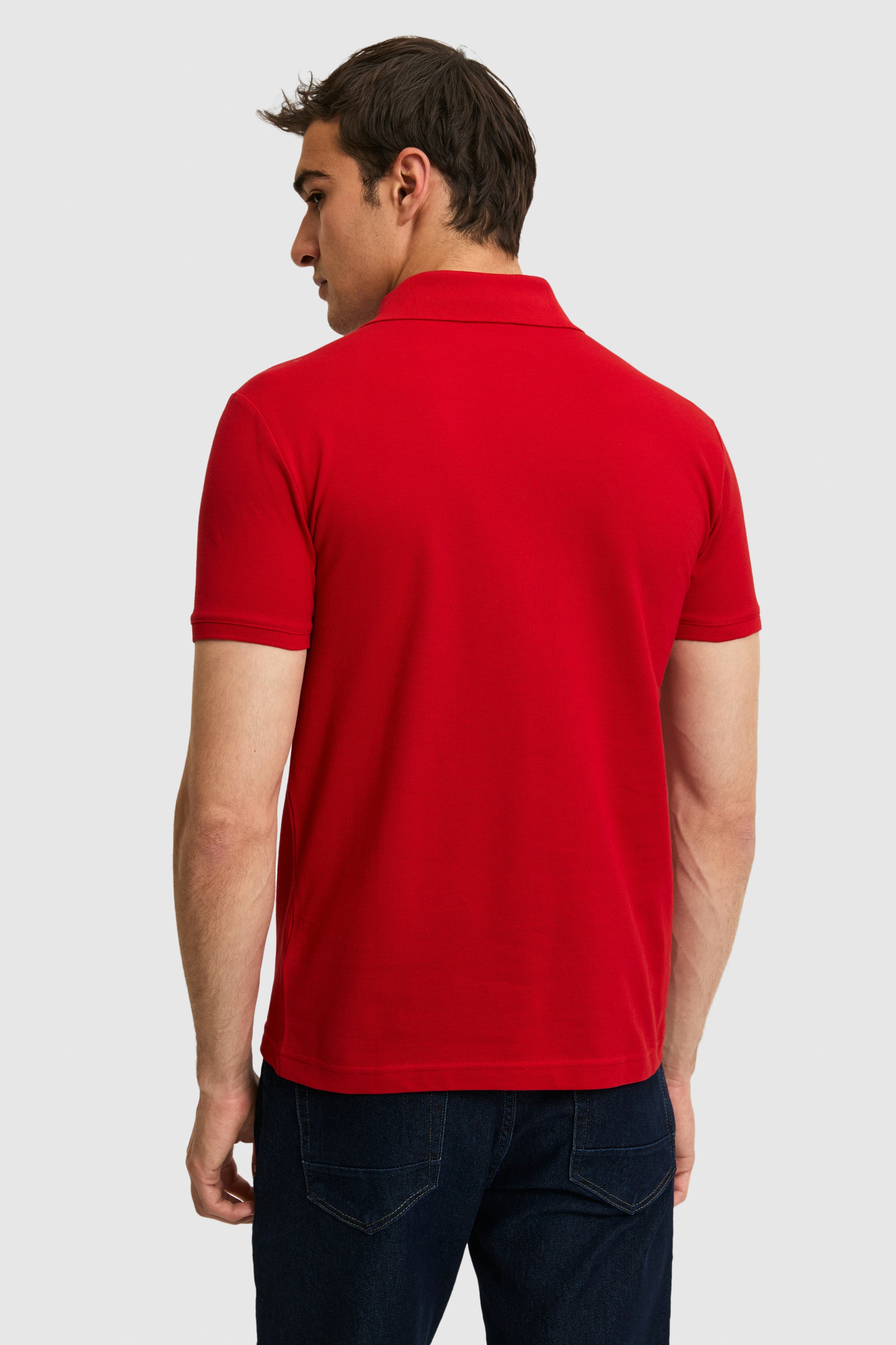 Tricou Polo Barbat Rosu Cu Logo Brodat