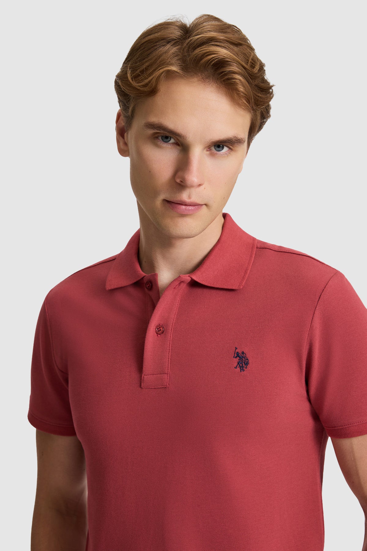 Tricou Polo Bărbați Roșu cărămiziu Cu Logo Discret