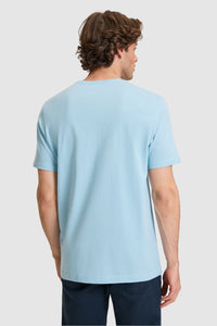 Tricou Bărbați Albastru Deschis Cu Logo Discret