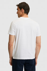 Tricou Barbat Alb Cu Guler Rotund Si Imprimeu Logo