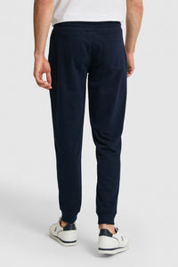 Pantaloni Sport Bleumarin Slim Fit Cu Logo Brodat