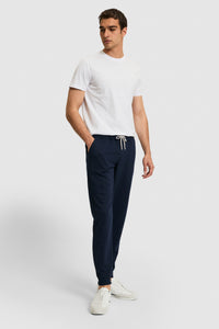 Pantaloni Sport Bleumarin Slim Fit Cu Logo Brodat