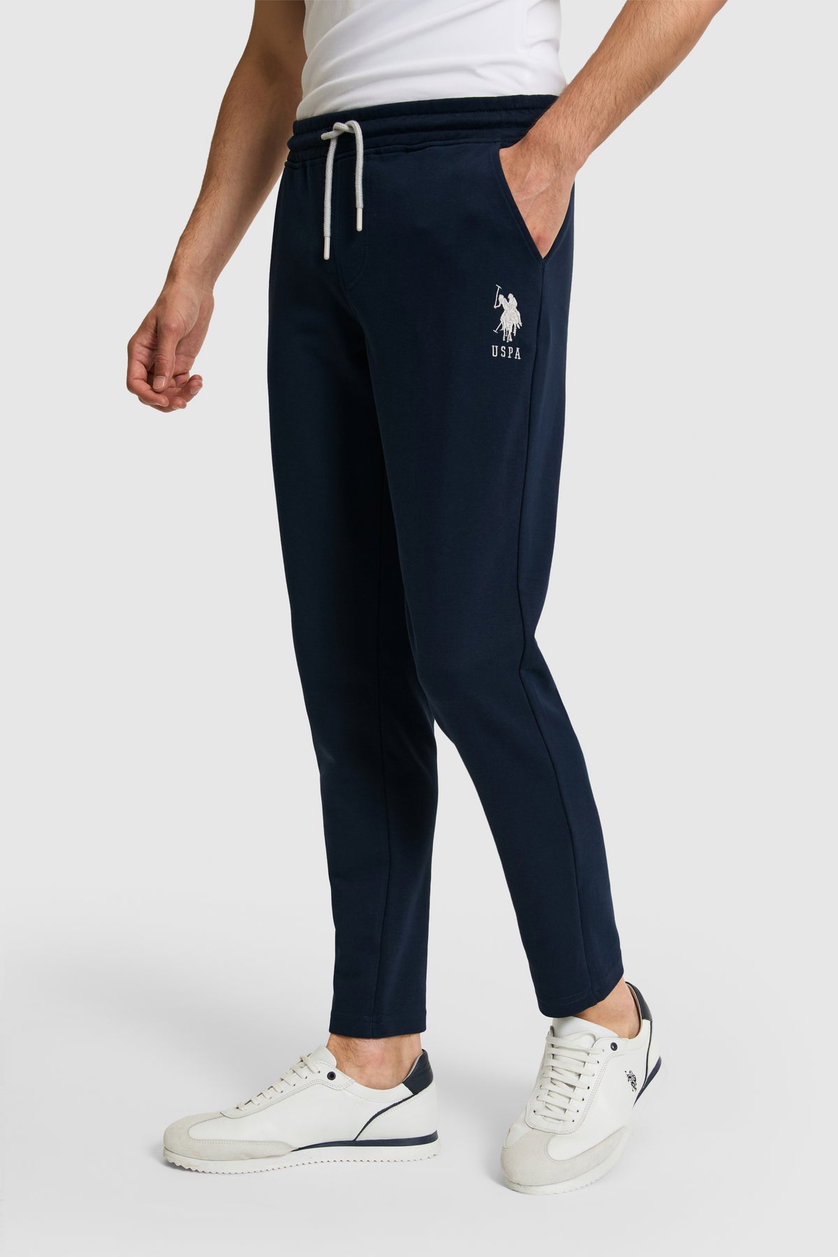 Pantaloni Sport Bleumarin Cu Logo Brodat