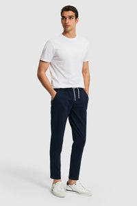 Pantaloni Sport Bleumarin Cu Logo Brodat