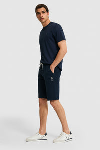 Pantaloni Scurti Barbat Bleumarin Cu Logo Brodat