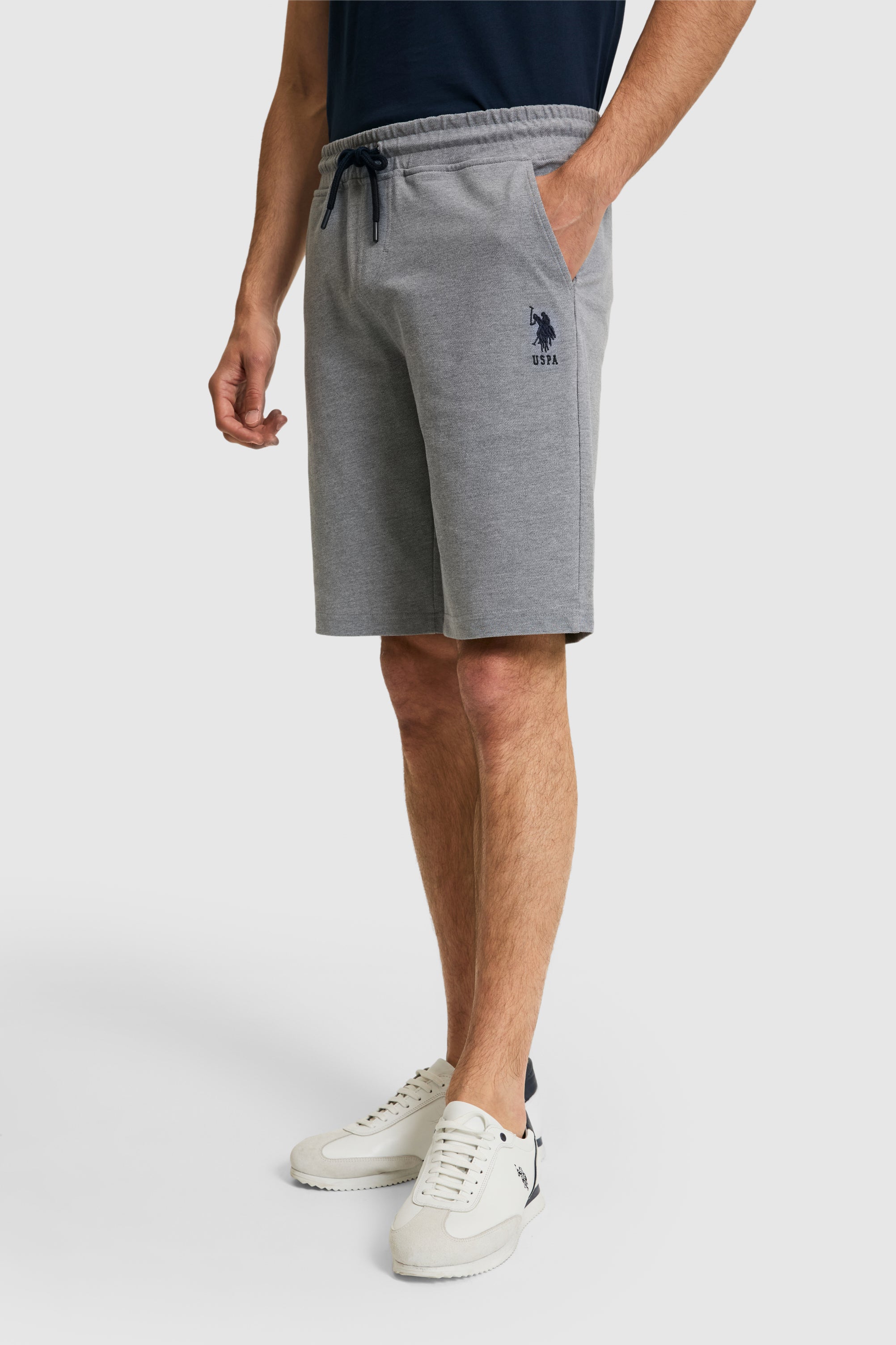 Pantaloni Scurți Gri Din Bumbac Cu Talie Ajustabila