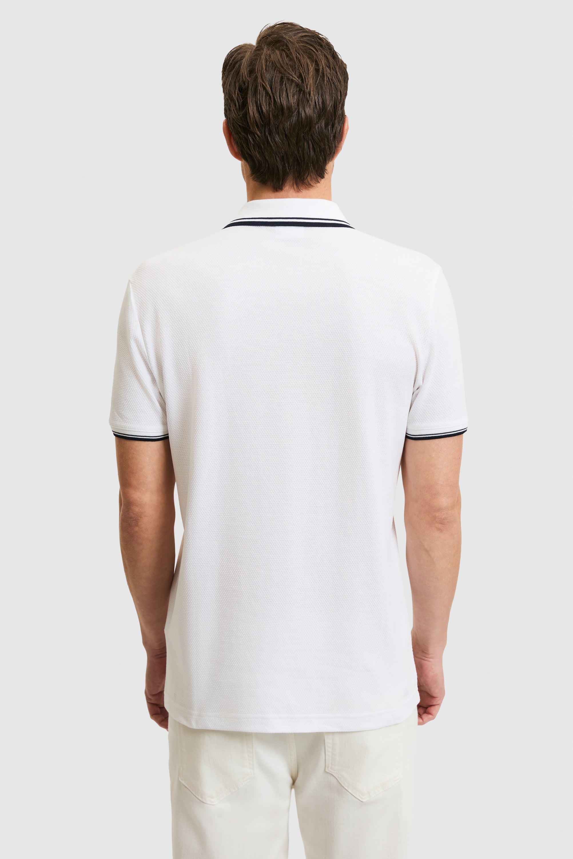 Tricou Polo Barbat Alb Cu Guler Special 