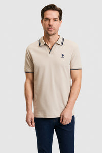 Tricou Polo Bărbați Bej Cu Guler Special
