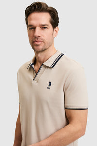 Tricou Polo Bărbați Bej Cu Guler Special