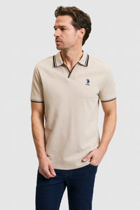 Tricou Polo Bărbați Bej Cu Guler Special