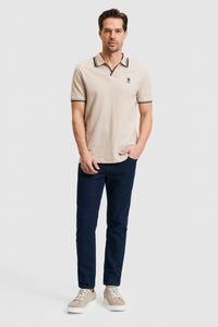 Tricou Polo Bărbați Bej Cu Guler Special