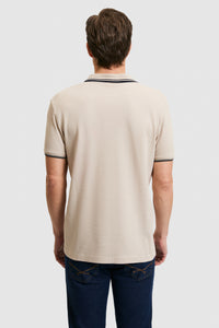 Tricou Polo Bărbați Bej Cu Guler Special