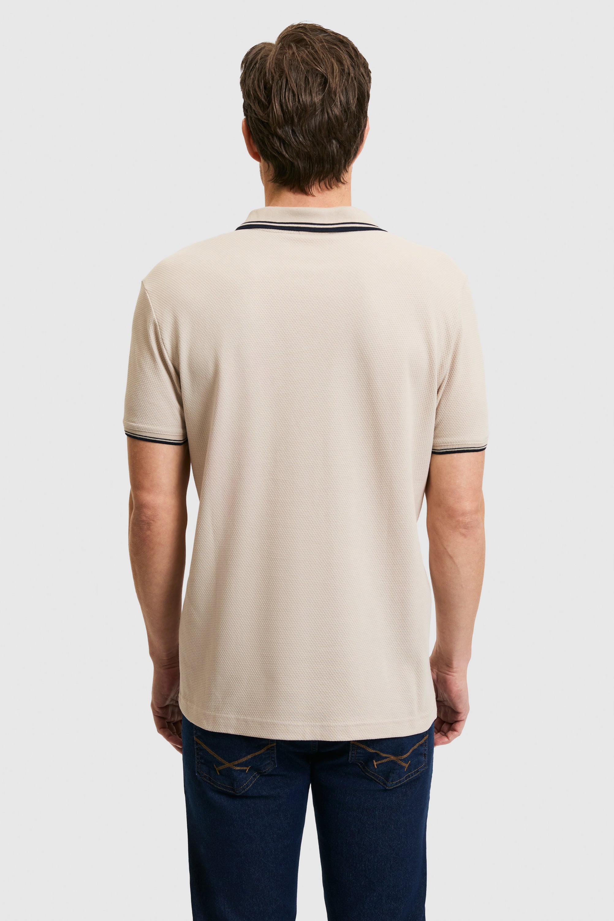 Tricou Polo Bărbați Bej Cu Guler Special