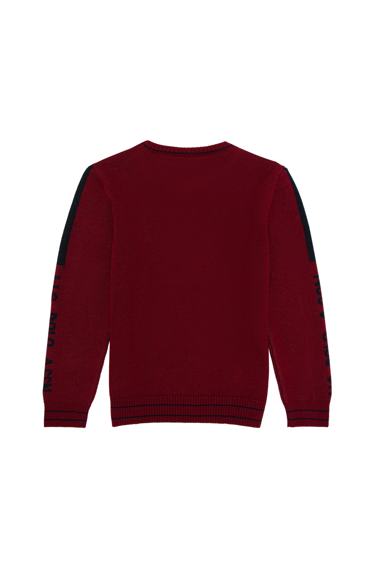 Pulover Bordeaux cu Decolteu la Baza Gâtului