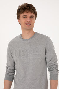 Bluza Barbat Gri Cu Logo USPA Pe Piept