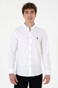 Camasa Barbat Alba Cu Logo Brodat