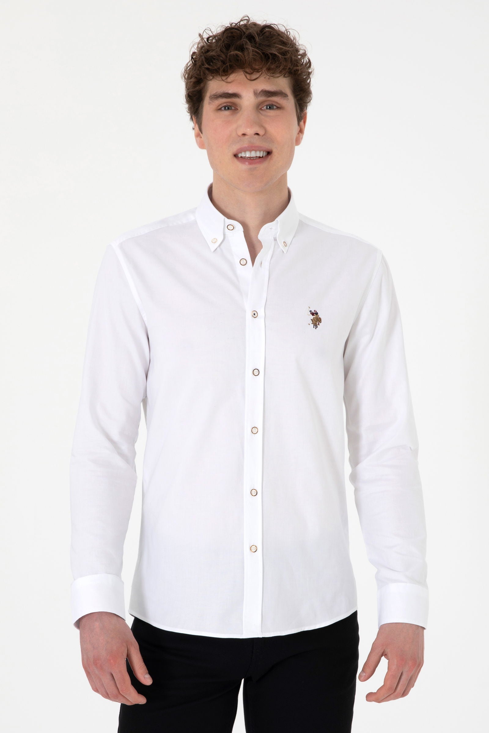 Camasa Barbat Alba Cu Logo Brodat