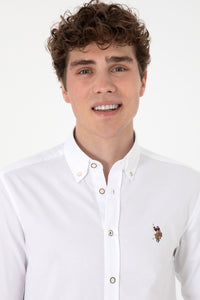 Camasa Barbat Alba Cu Logo Brodat