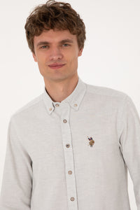 Camasa Barbat Textura Fina De Sezon Si Logo Brodat