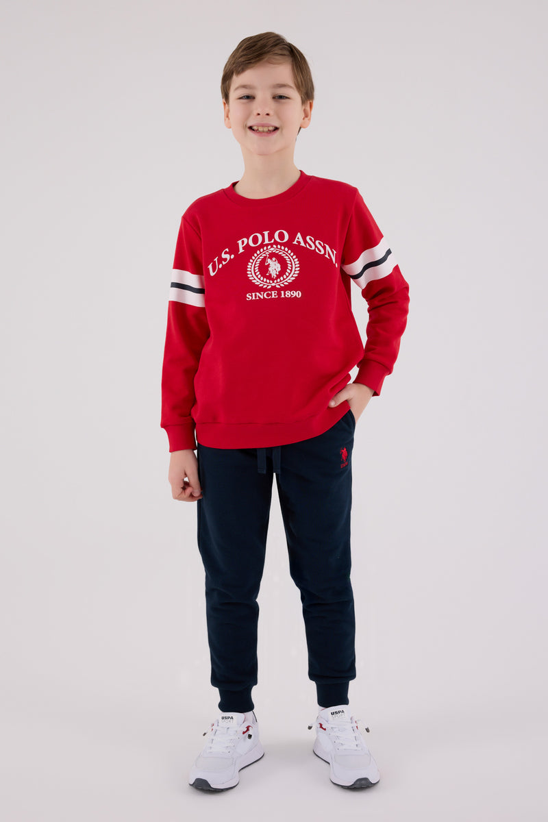 Set 2 Piese Bluza Sport si Pantaloni Lungi cu Imprimeu Logo