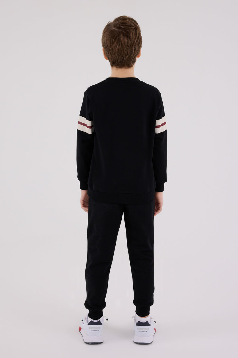 Set 2 Piese Bluza Sport si Pantaloni Lungi cu Imprimeu Logo